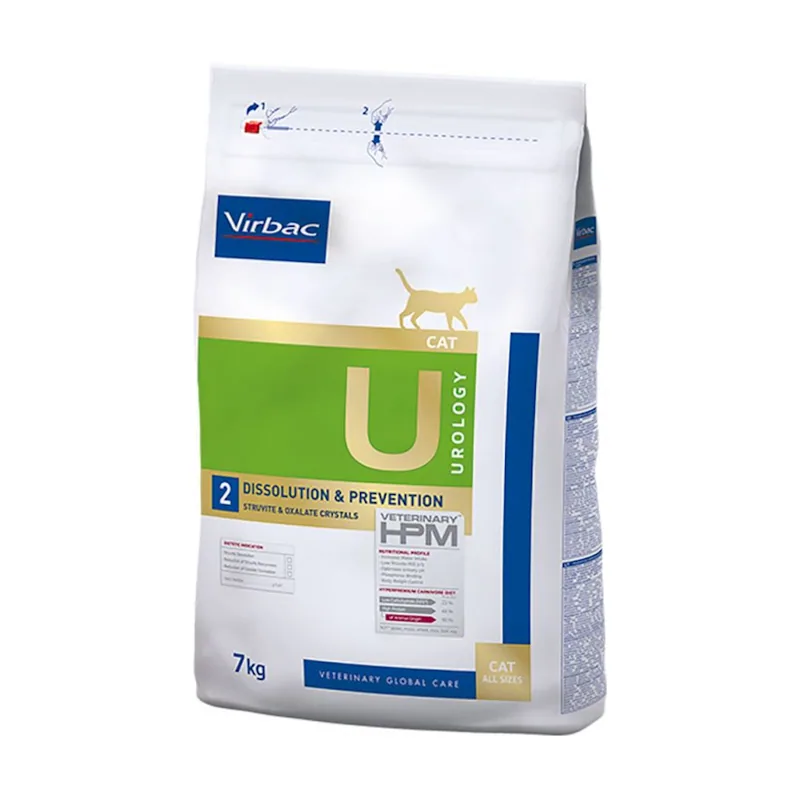 Virbac 3 kg Urology U2 Dissolution Prevention HPM Pienso para gatos