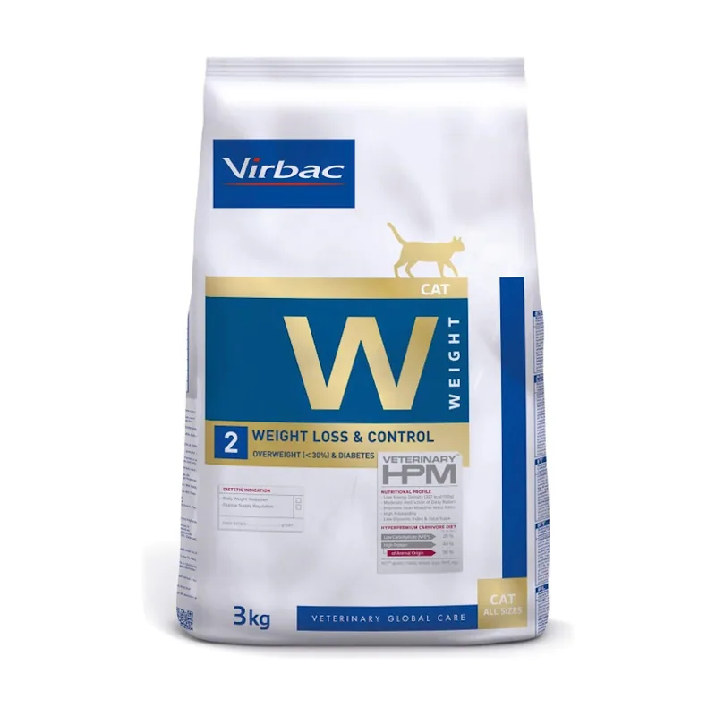 Virbac 1.5 kg W2 Weight Loss Control HPM Pienso para gatos