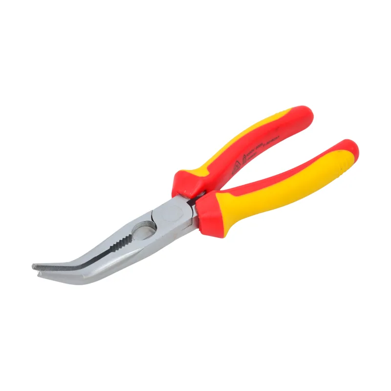 Szczypce wydłużone wygięte vde 180mm