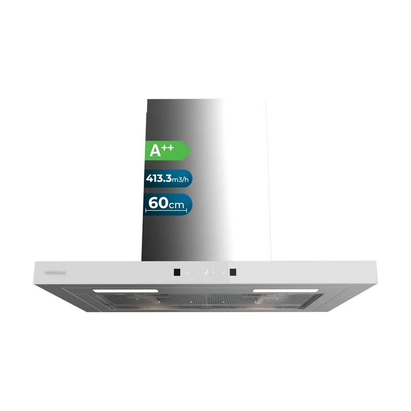 Campana extractora en forma de t bolero flux tt 604400 inox a++ de 60cm