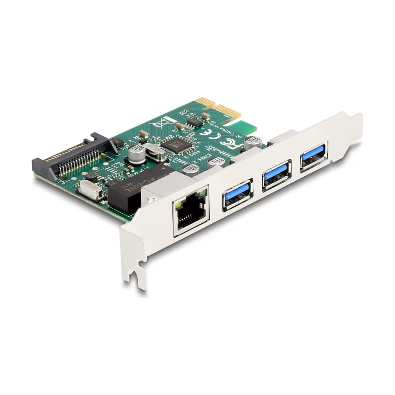 Tarjeta PCI Express x1 a 3 x USB 5 Gbps Tipo-A hembra + 1 x Gigabit LAN