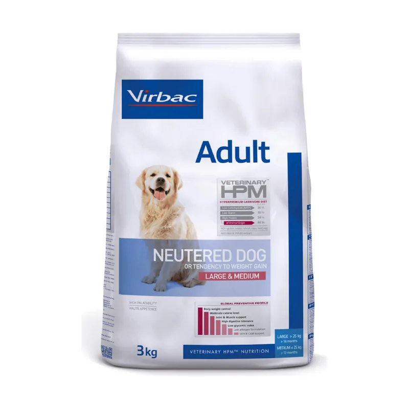 Virbac 7 kg Veterinary HPM Adult Neutered Large y Medium pienso