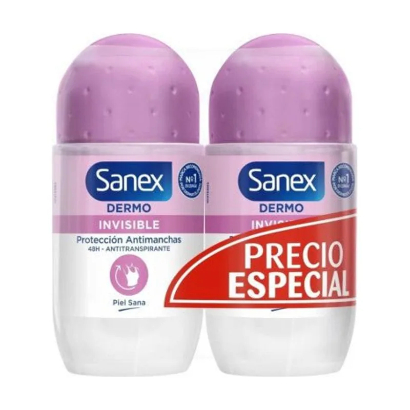 Sanex Dermo Invisible Desodorante Roll-On Dúo 2X50ml