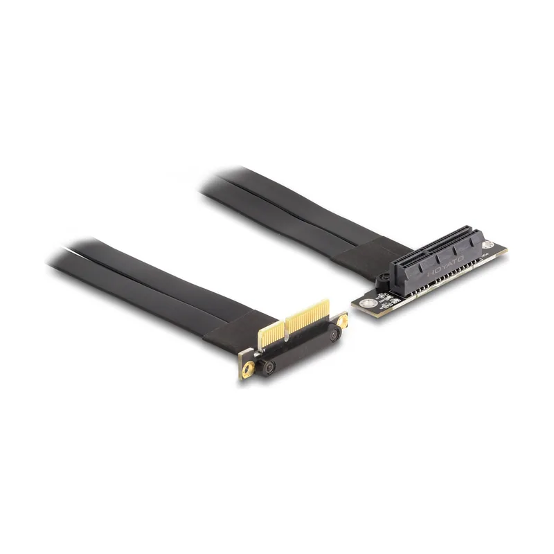 Tarjeta elevadora PCI Express x4 macho con ángulo de 90° a ranura x4 con ángulo de 90° con cable 30 cm