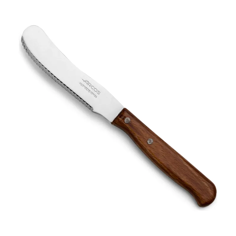 Cuchillo para Mantequilla Latina 102701 de acero inoxidable Nitrum y mango de madera comprimida con hoja de 9 cm en blíster