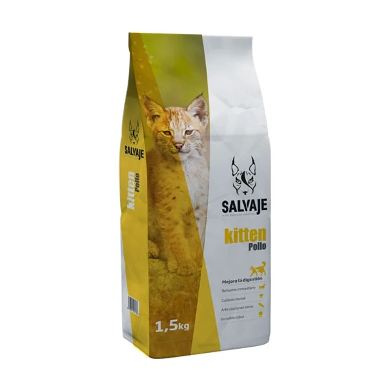 Salvaje 1.5 kg Kitten Pollo pienso