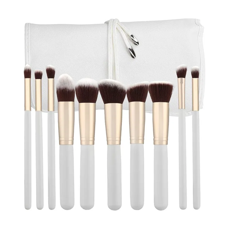 Makeup brush set kabuki white 10