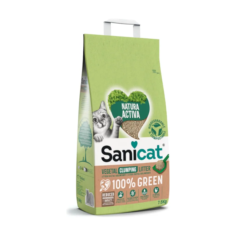 Sanicat 5 kg Natura Activa 100% Green Arena Vegetal para gatos