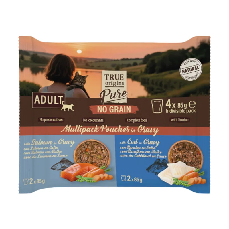 True Origins 4 sobres x 85 g Pure Pescado en Salsa Sobres