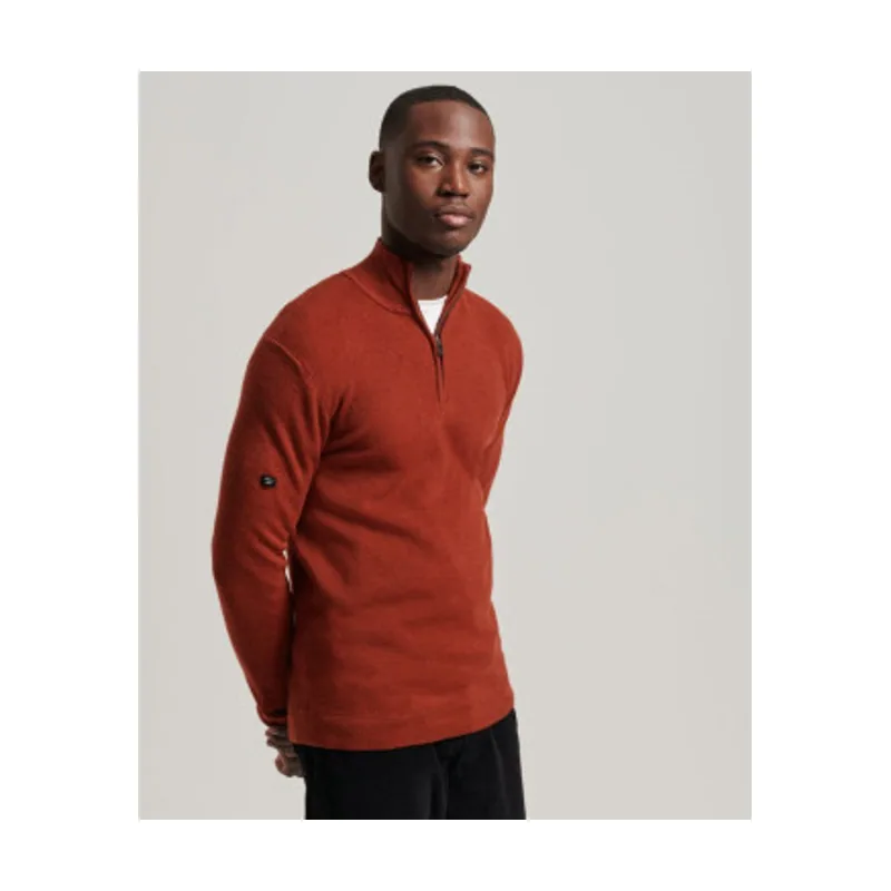 Jersey de lana merina con media cremallera M6110515A