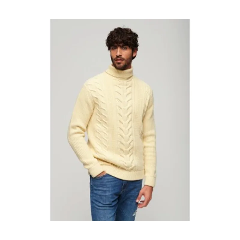 Jersey de cuello vuelto en punto trenzado Merchant Store M6110583A