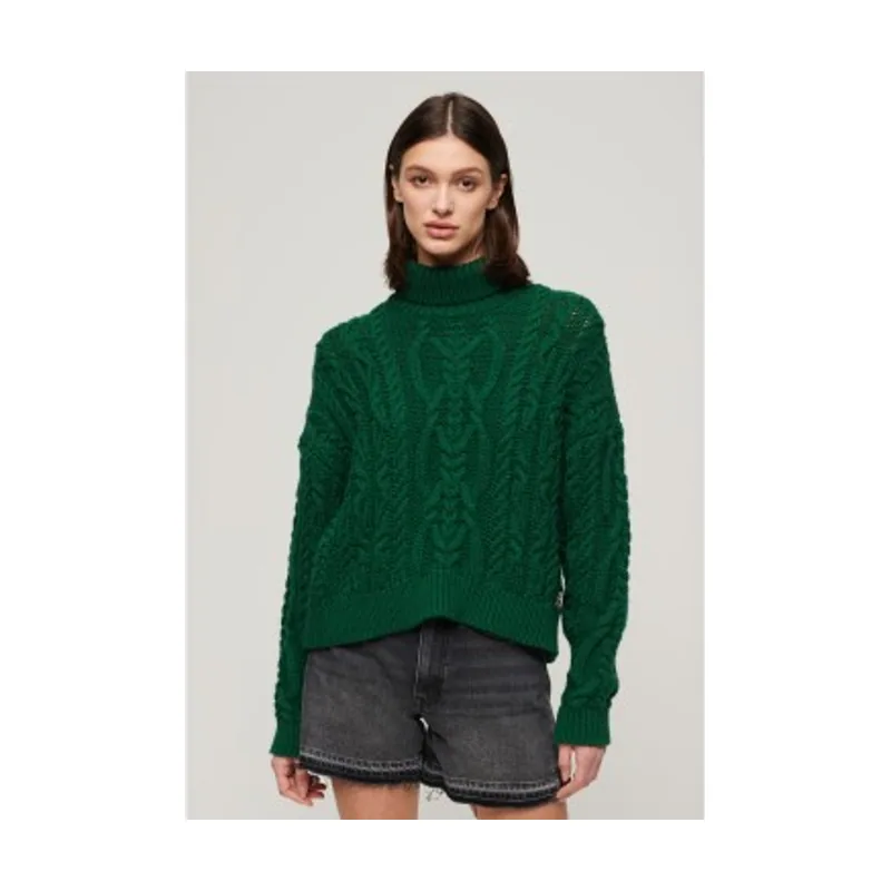 Jersey en punto trenzado con cuello de polo W6110450A