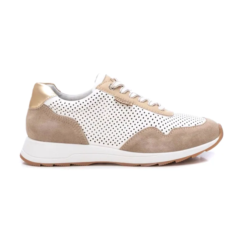 Zapatillas de piel 162151 16215102-BEIGE