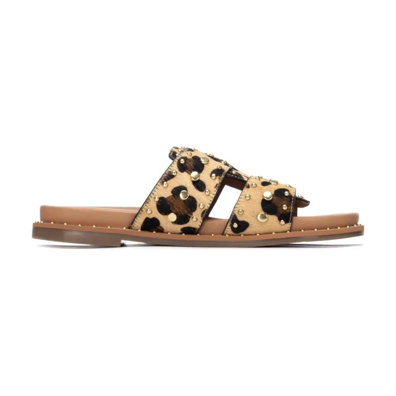 Sandalias de Piel 163202 16320203-LEOPARDO
