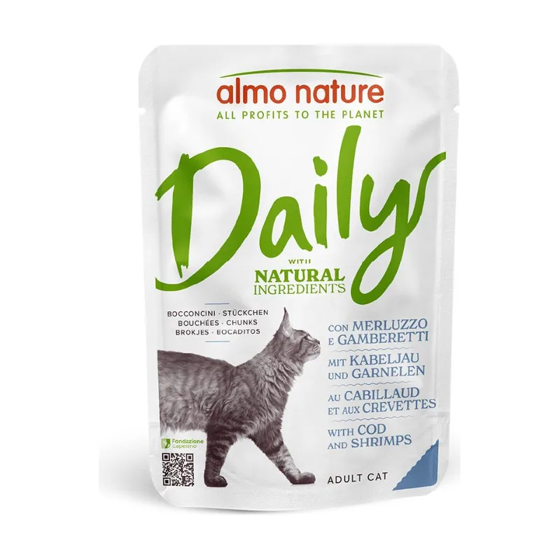 Almo Nature 70 g Adult Daily Menu Bacalao y Gambas sobre
