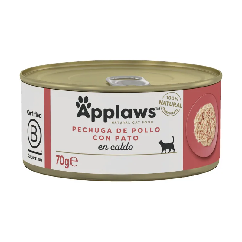 Applaws 70 g Pollo y Pato en caldo lata