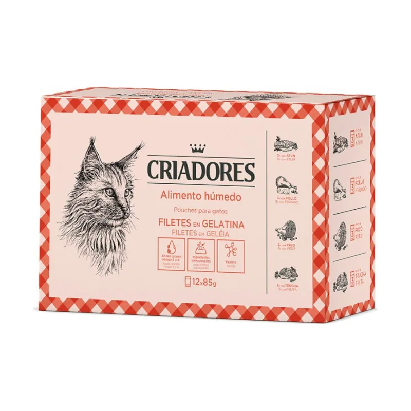 Criadores 12 sobres x 85 g Carne y Pescado en Gelatina sobre