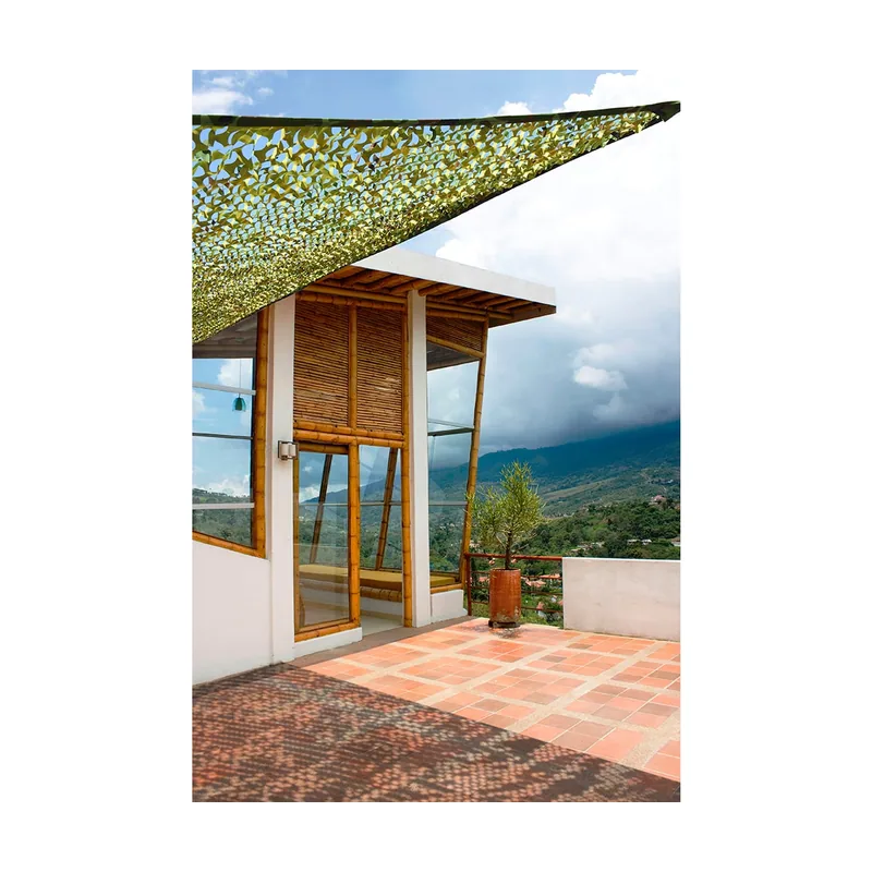 Toldo Vela de Sombra Rectangular Verde Militar 3 x 4 m Reversible Camuflaje