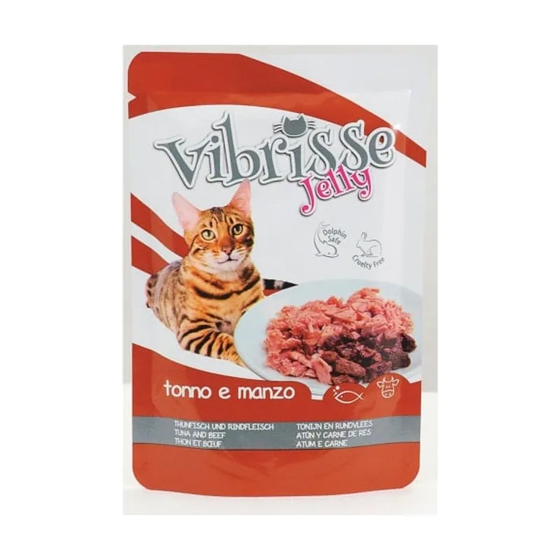 Croci 70 g Vibrisse Kitten Jelly Atún y Ternera en gelatina sobre
