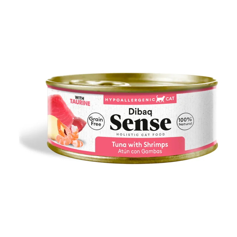 Dibaq 70 g Sense Grain Free Sterilized Adult Atún con Gambas lata