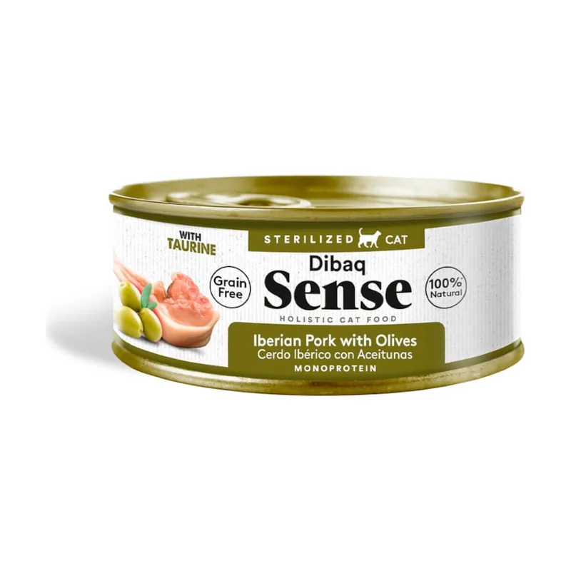 Dibaq 70 g Sense Sterilized Gain Free Cerdo Ibérico con Aceitunas lata