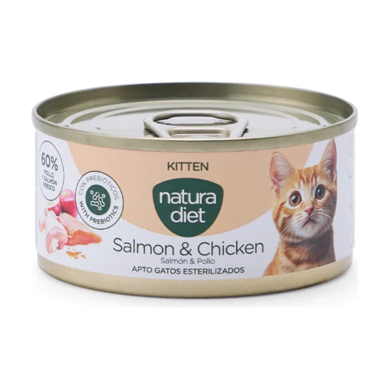 Natura Diet 85 g Kitten Salmón y pollo lata