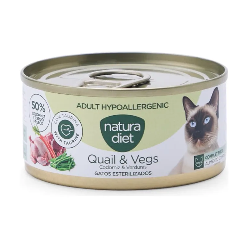 Natura Diet 85 g Adult Hypoallergenic Codorniz y Verduras lata
