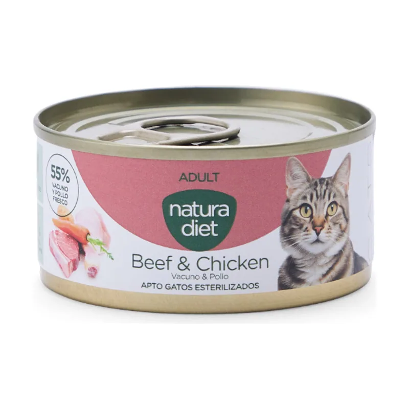 Natura Diet 85 g Adult Vacuno y Pollo lata