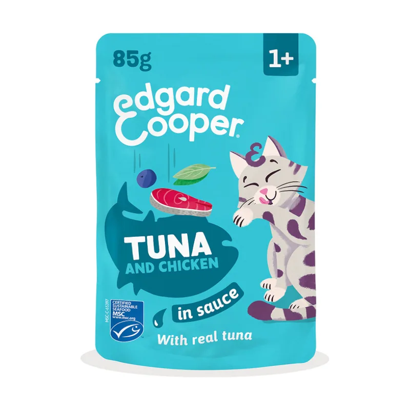 Edgard & Cooper 85 g Atún y Pollo sobre en salsa