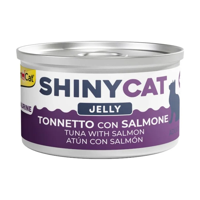 GimCat 70 g Shiny Cat Atún y Salmón en gelatina lata
