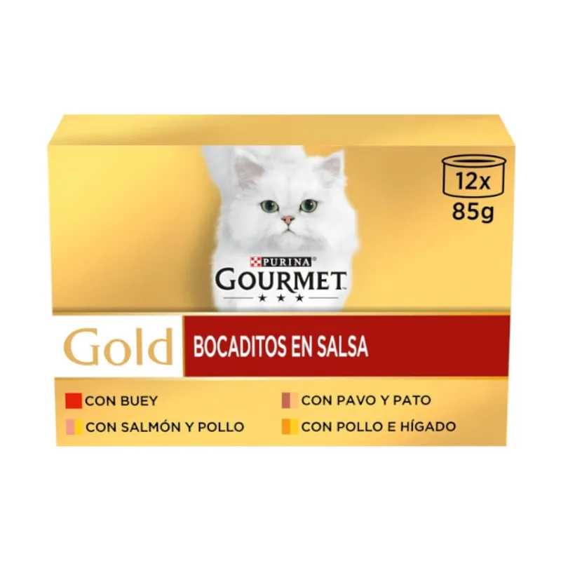 Gourmet 12 latas x 85 g Gold Bocaditos en salsa latas