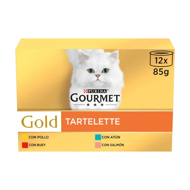Gourmet 12 latas x 85 g Gold Tartelette Varios Sabores lata
