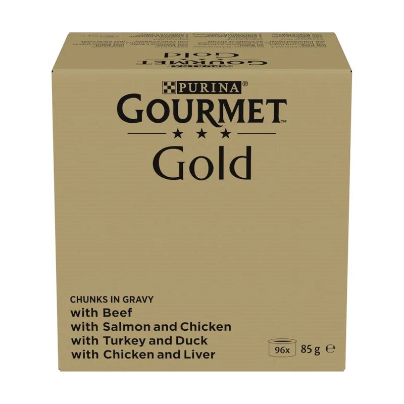 Gourmet 96 latas x 85 g Gold Bocaditos en salsa latas