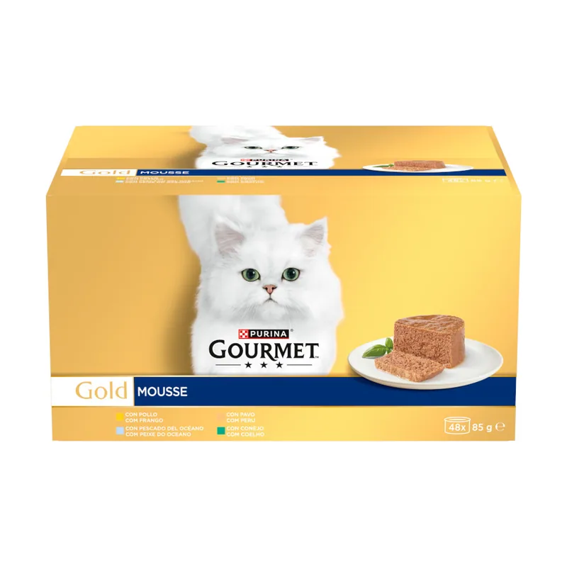 Gourmet 48 latas x 85 g Mousse Varios Sabores lata