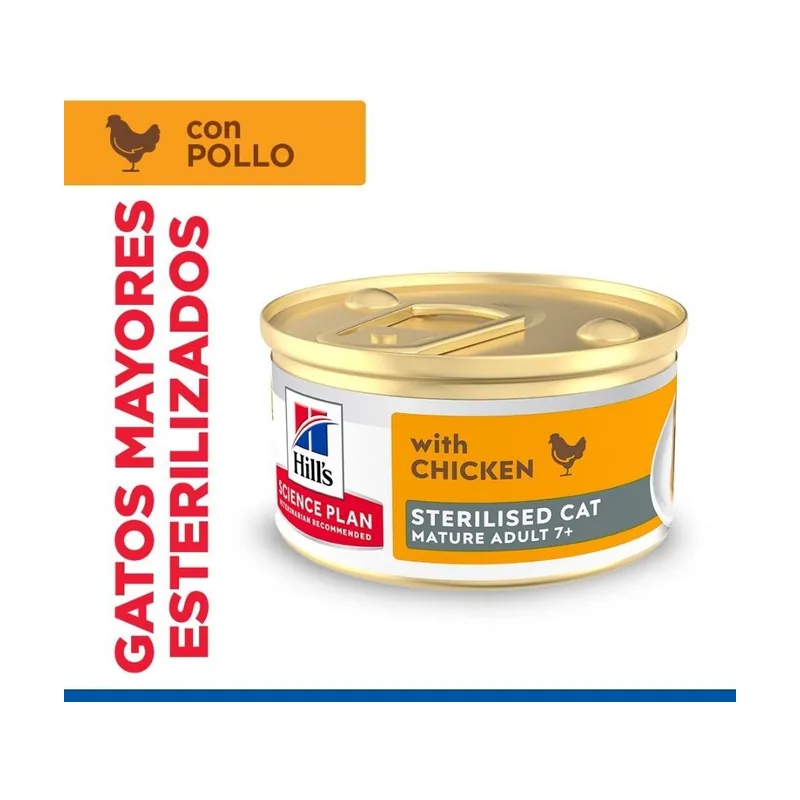 Hill's 85 g Science Plan Mature Sterilised Mousse de Pollo
