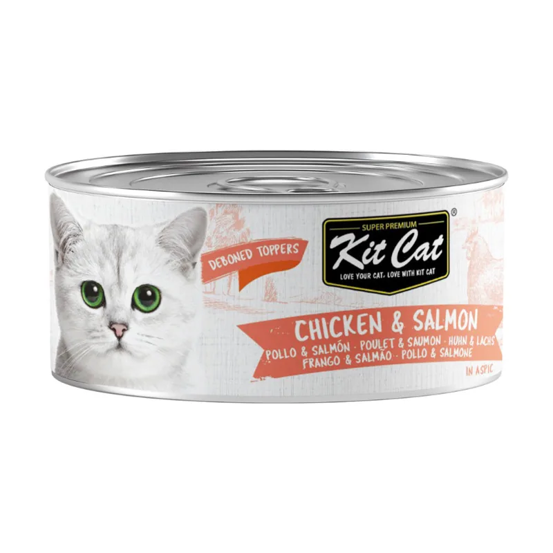 Kit Cat 80 g Pollo y Salmón Gelatina Lata