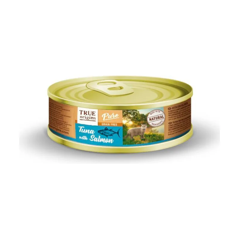 True Origins 85 g Pure Adult Atún y Salmón lata