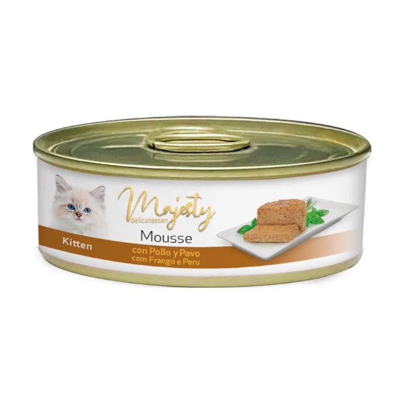 Majesty 85 g Kitten Mousse de Pollo y Pavo lata