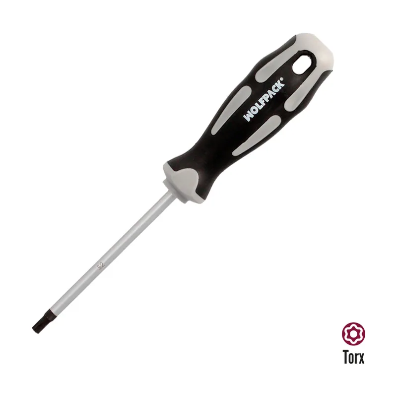 Destornillador Torx Inviolable Acero S2 Mango TPR Bimaterial. Medida T25 x Ø 6,0 x 100 mm.
