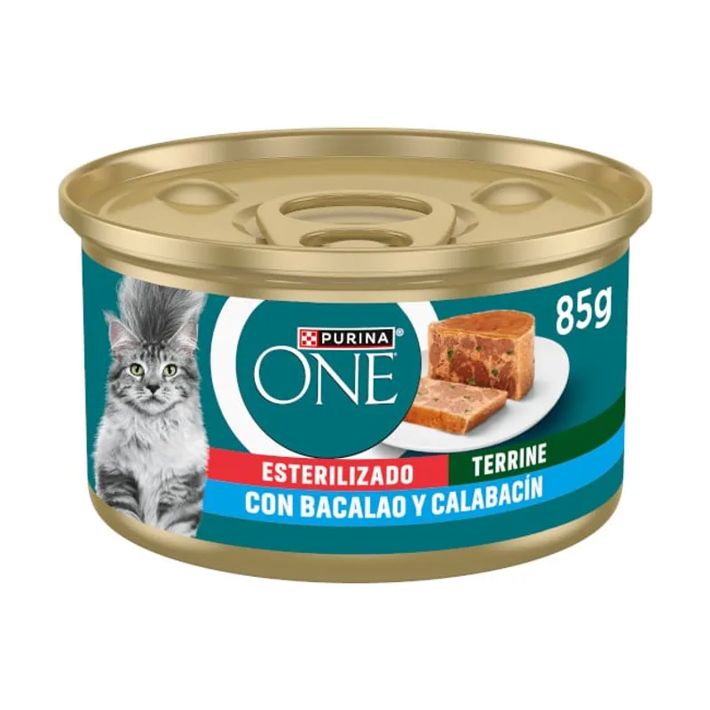 Purina 85 g ONE Esterilizado Bacalao y Calabacín lata