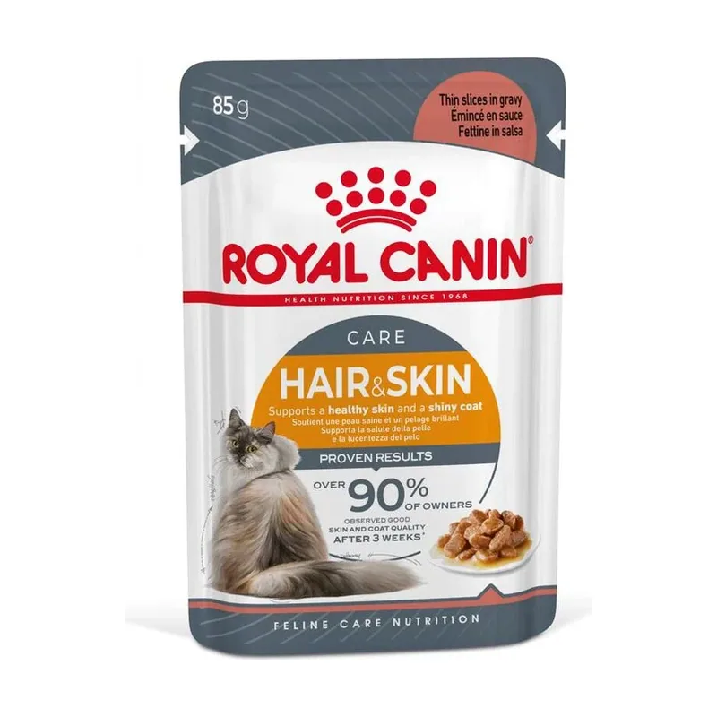 Royal Canin 85 g Hair and Skin sobre en salsa