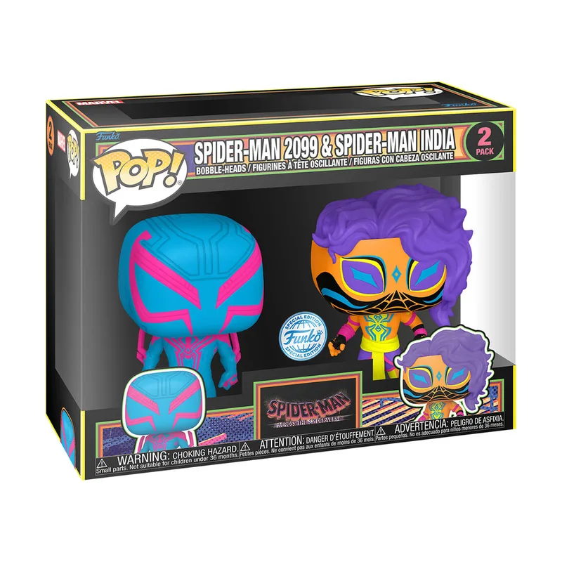 Pack 2 Figurines Pop Comics Marvel Spider Man 2099 & Spider Man India
