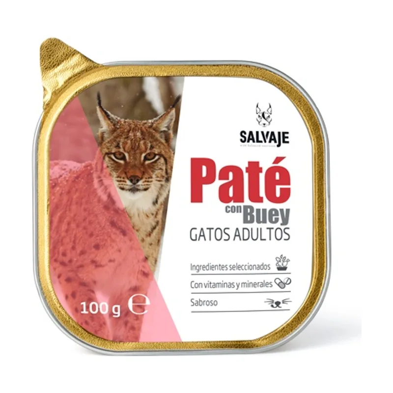 Salvaje 100 g Adulto Buey en Paté tarrina