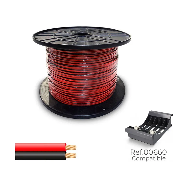 Cable Paralelo Negro Rojo Negro 2 x 1 mm 400 m Bobina