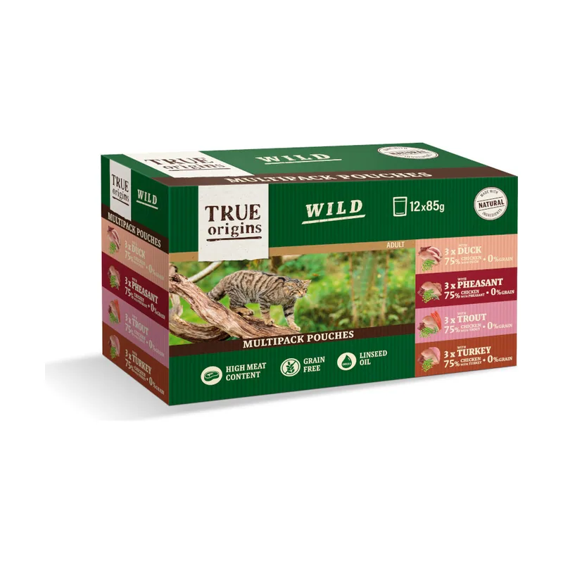 True Origins 12 sobres x 85 g Wild Pouches Filete en Salsa
