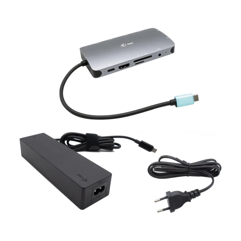I-TEC Metal USB-C Nano Dock HDMI/VGA with LAN + Charger 100W
