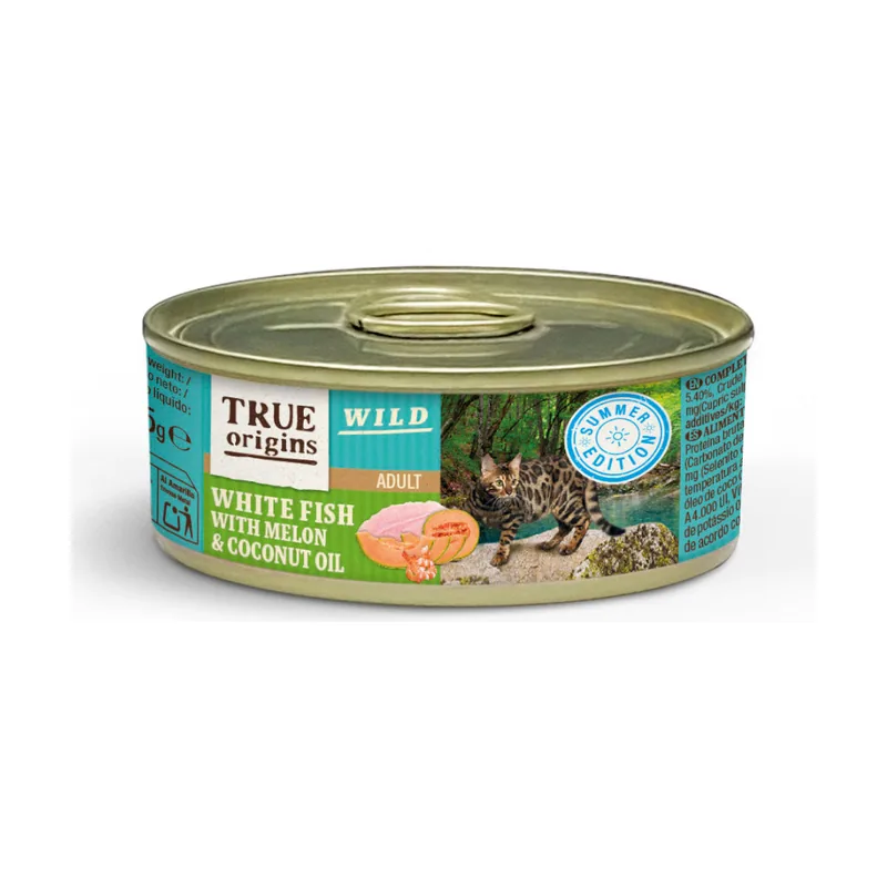 True Origins 85 g Wild Summer Pescado Blanco con Gambas en Paté lata