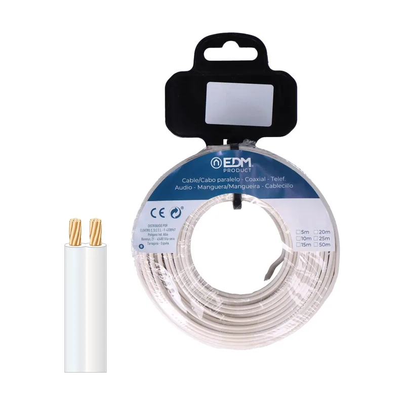 Cable Paralelo 28758 Blanco 20 m Carrete Audio