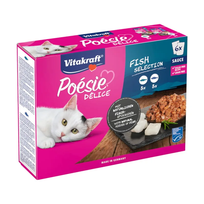 Vitakraft 6 sobres x 85 g Poésie Pescado sobre en salsa