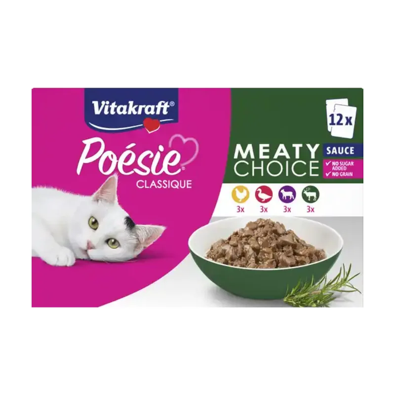 Vitakraft 12 sobres x 85 g Poésie Classique Carnes Sobre en Salsa